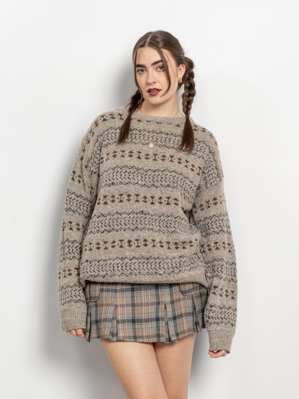 WOOL SWEATER Jumper Vintage Baggy Oversize Fall Winter / Large